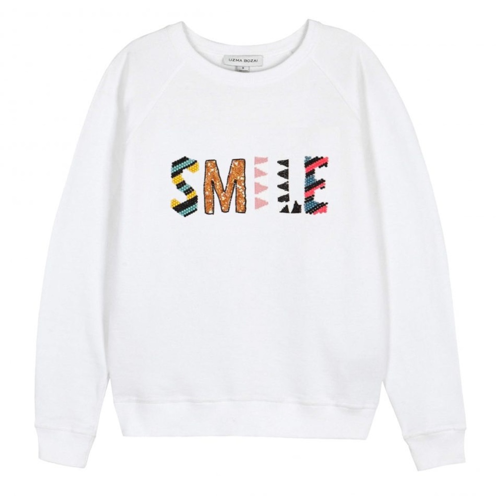Uzma Bozai “SMILE” sweatshirt size small